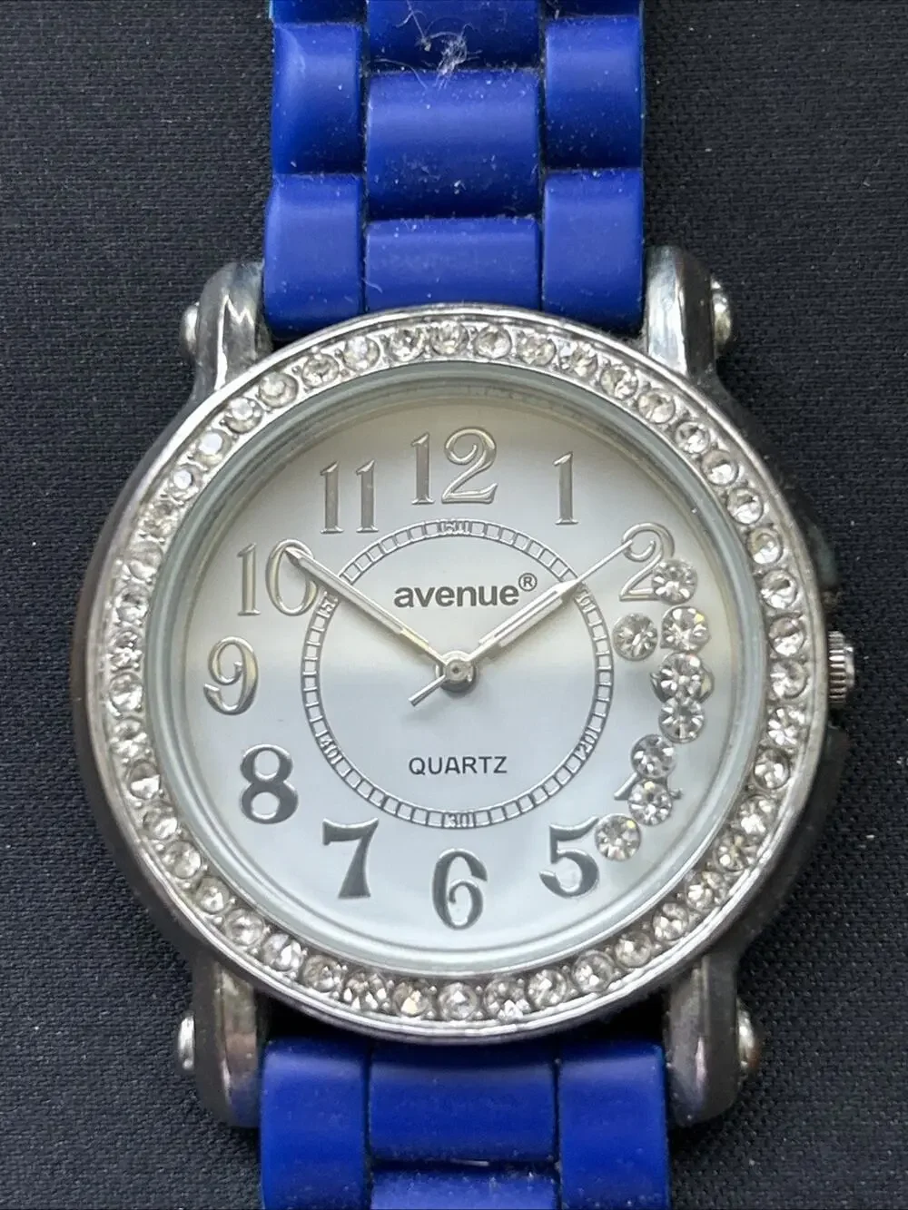Avenue Silver Tone Blue Band Women’s Quartz Watch